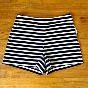 J.Crew NWOT Navy & White Striped Flat-Front Side Zipper Classic Shorts Sz 12